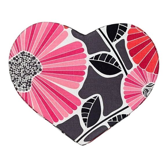 Vera Bradley Cheery Blossoms Heart to Heart Jewelry Case Red Gray NWT - Picture 2 of 5